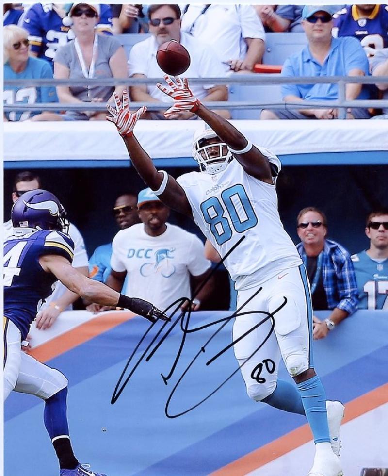 DION SIMS MIAMI DOLPHINS SIGNED AUTOGRAPHED ACTION 8X10 PHOTO W/COA 