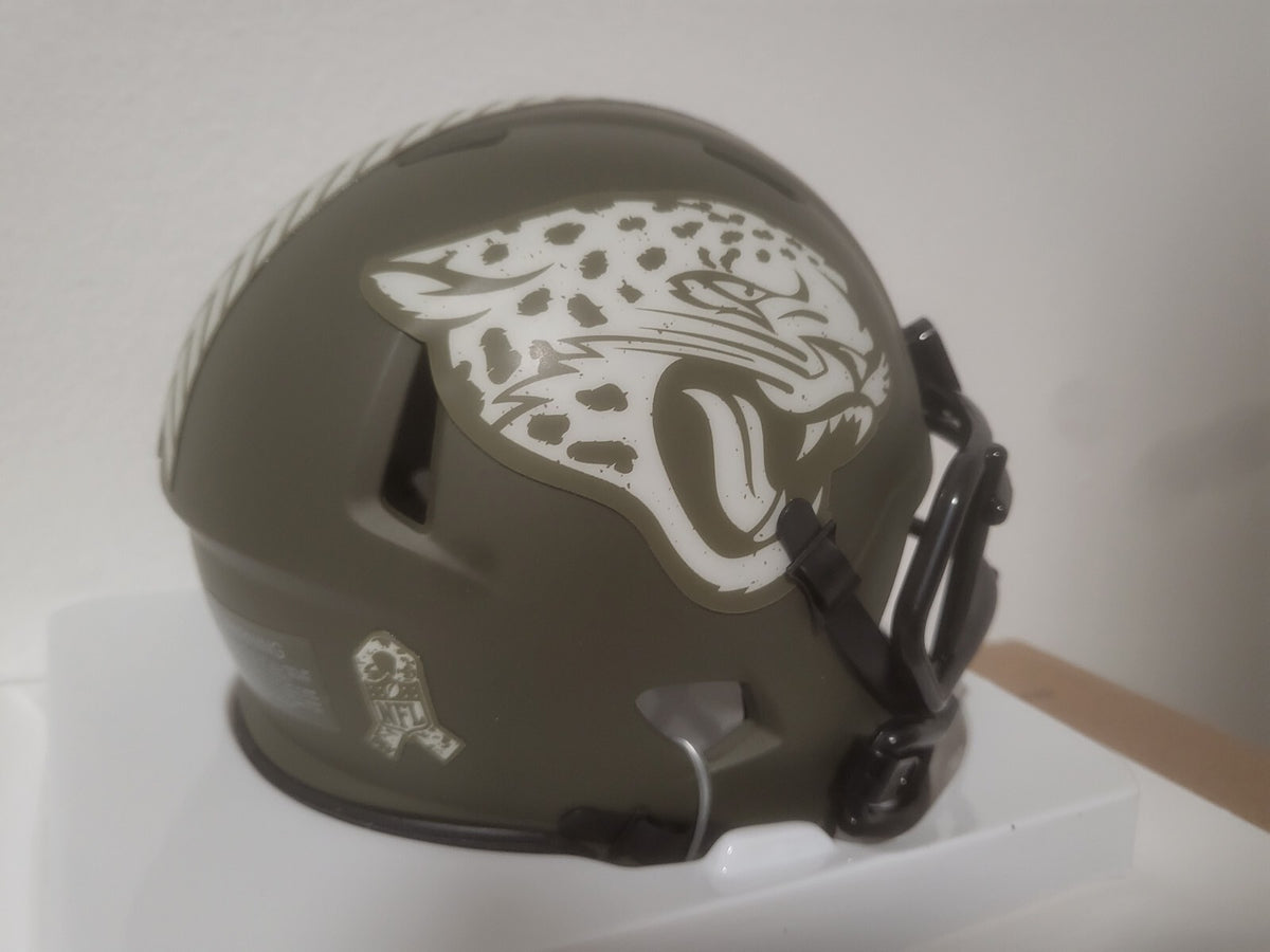 NFL JACKSONVILLE JAGUARS 22 SALUTE TO SERVICE UNSIGNED RIDDELL MINI HELMET