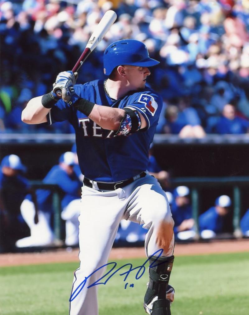 RYAN RUA AT PLATE TEXAS RANGERS SIGNED AUTOGRAPHED 8X10 PHOTO W/COA