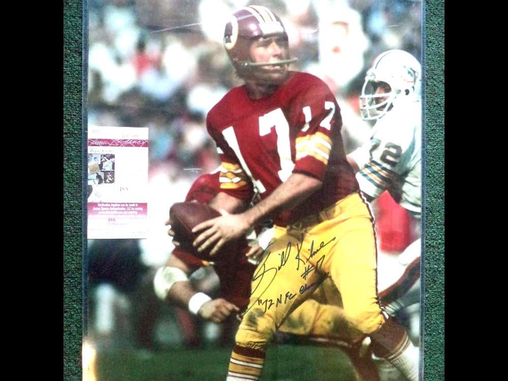 BILLY KILMER 72 NFC CHAMPS REDSKINS SIGNED AUTOGRAPHED 16X20 PHOTO JSA G37188