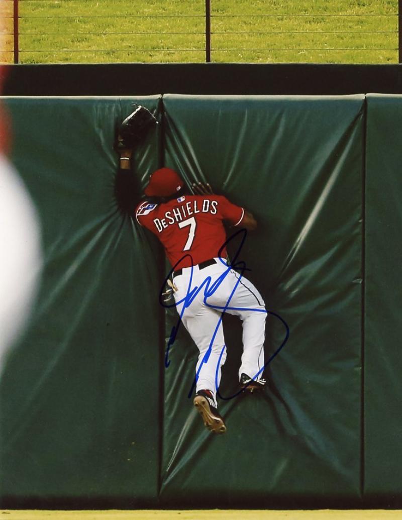DELINO DESHIELDS RED TEXAS RANGERS SIGNED 8X10 PHOTO W/COA