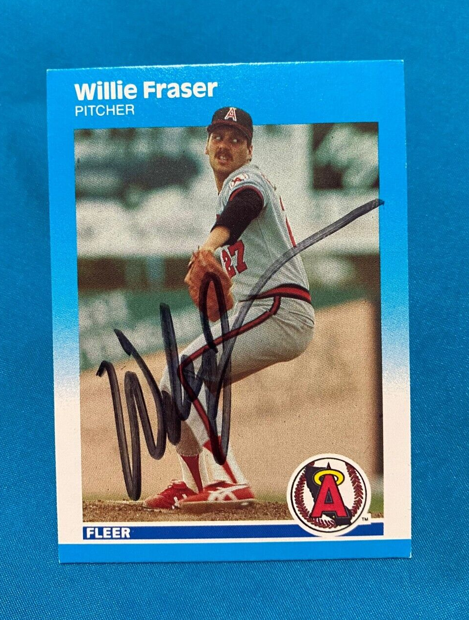 1987 FLEER UPDATE WILLIE FRASER ANAHEIM ANGELS AUTOGRAPH SIGNED CARD #U-33 W/COA