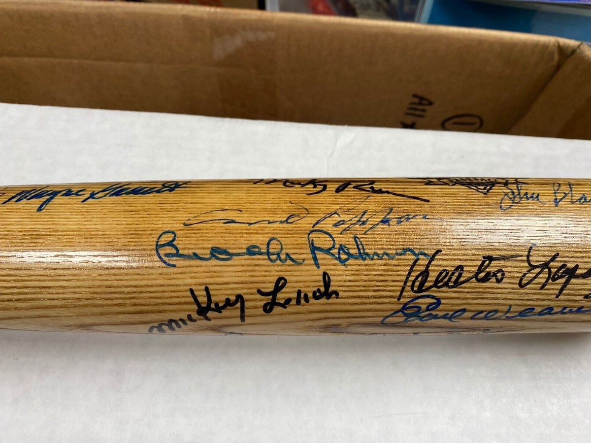 MLB LEGENDS SIGNED JOE DIMAGGIO CHILDRENS HOSPITAL BAT W/COA BROOKS ROBINSON + C