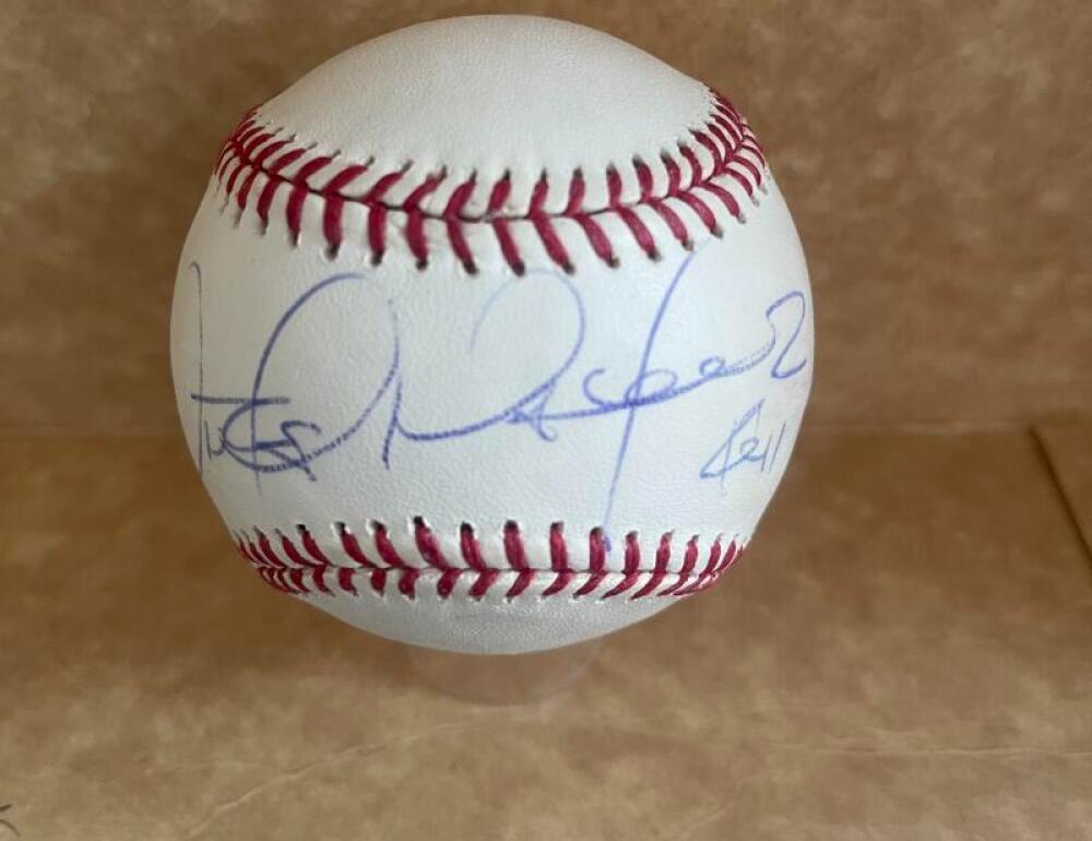 VICTOR MARTINEZ TIGERS/INDIANS SIGNED AUTOGRAPHED M.L. BASEBALL JSA AH46912