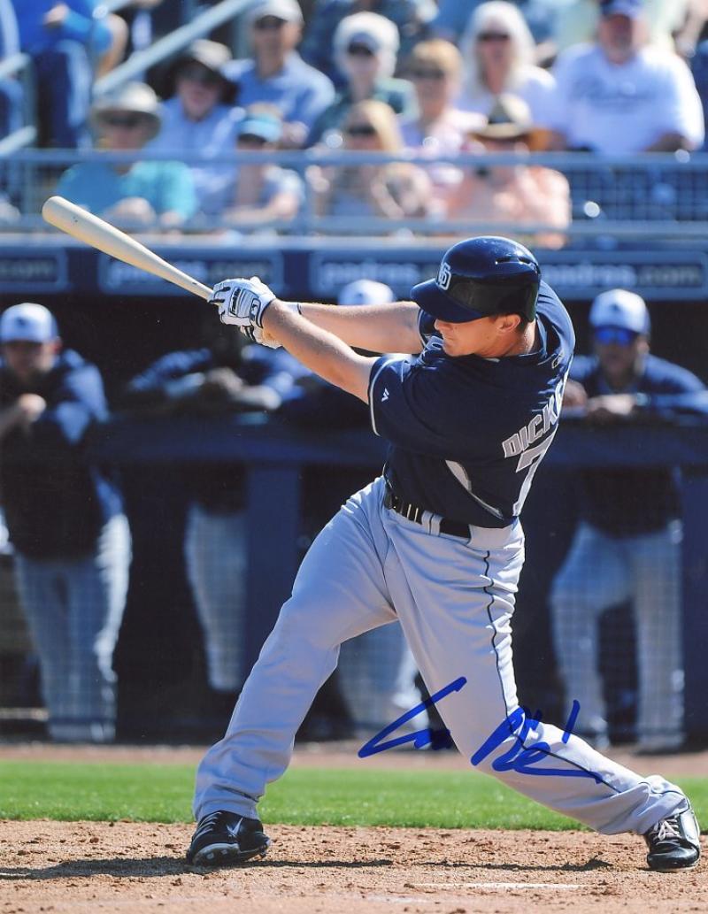 ALEX DICKERSON ACTION SAN DIEGO PADRES SIGNED 8X10 PHOTO W/COA