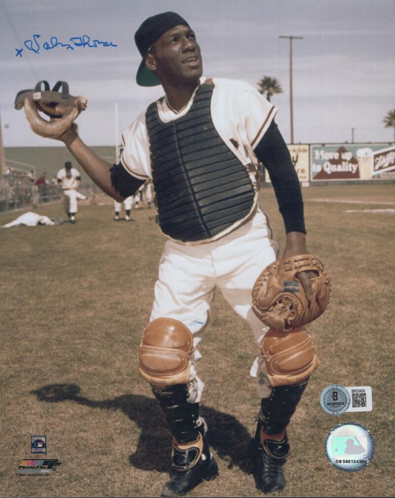 VALMY THOMAS RARE GIANTS/PHILLIES  SIGNED AUTO 8X10 PHOTO BECKETT BR33424
