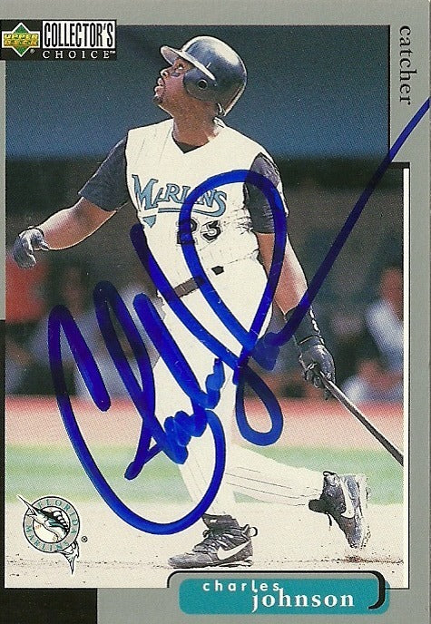 CHARLES JOHNSON FLORIDA MARLINS SIGNED AUTOGRAPHED 1998 UPPER DECK #97 W/COA