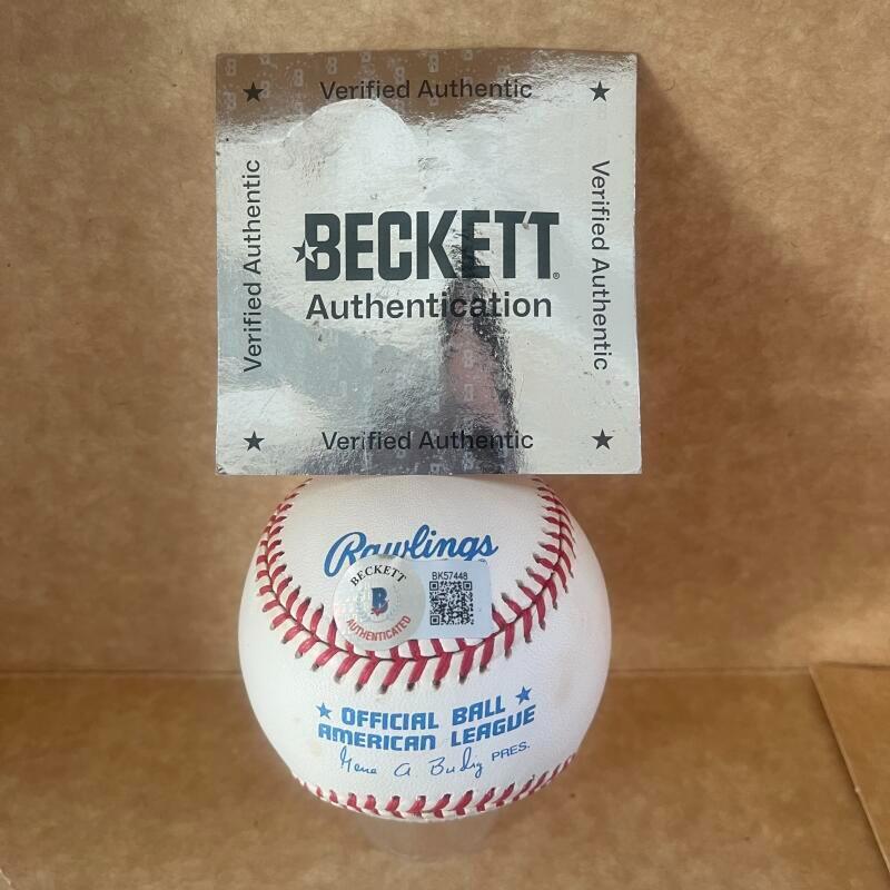 DAVE STEWART BLUE JAYS/DODGERS SIGNED AUTOGRAPHED A.L. BASEBALL BECKETT AUTH