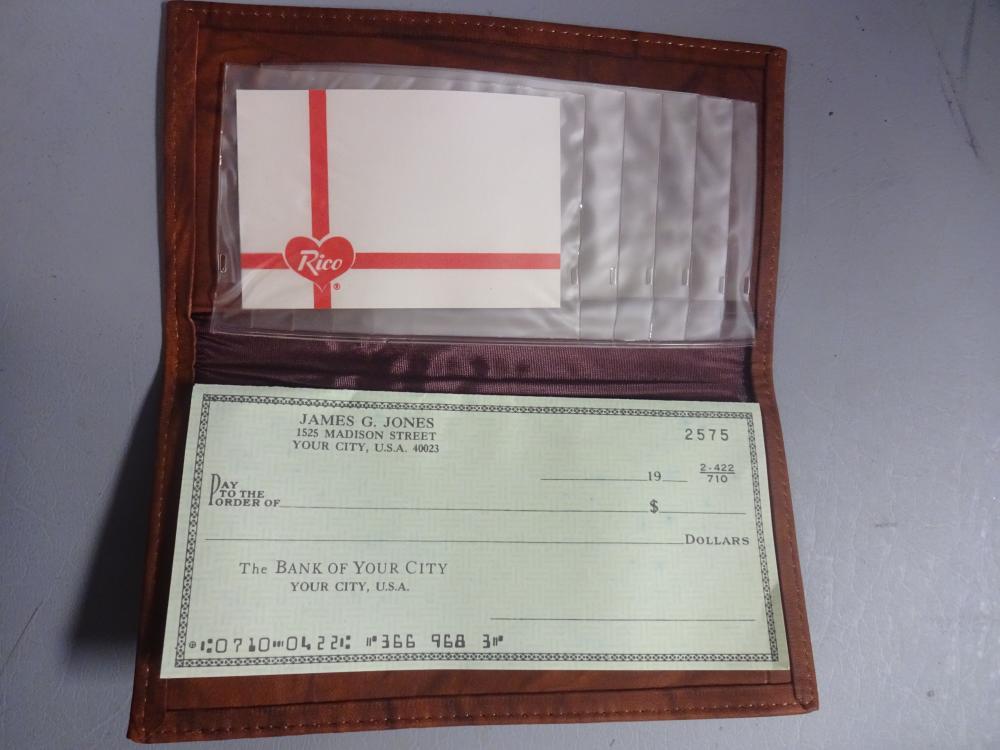 FLORIDA MARLINS BROWN LEATHER CHECK WALLET