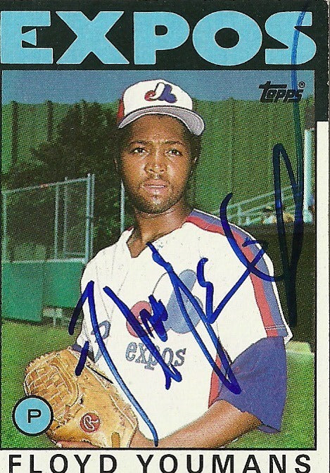 FLOYD YOUMANS MONTREAL EXPOS SIGNED AUTOGRAPHED 1986 TOPPS CARD #732 W/COA