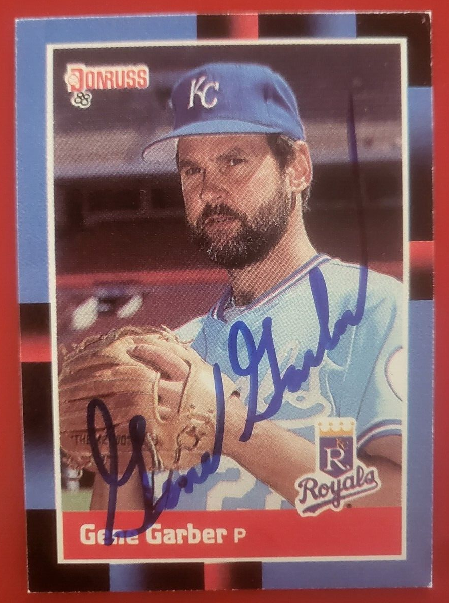 1988 DONRUSS GENE GARBER KANSAS CITY ROYALS SIGNED AUTOGRAPHED AUTO CARD #618