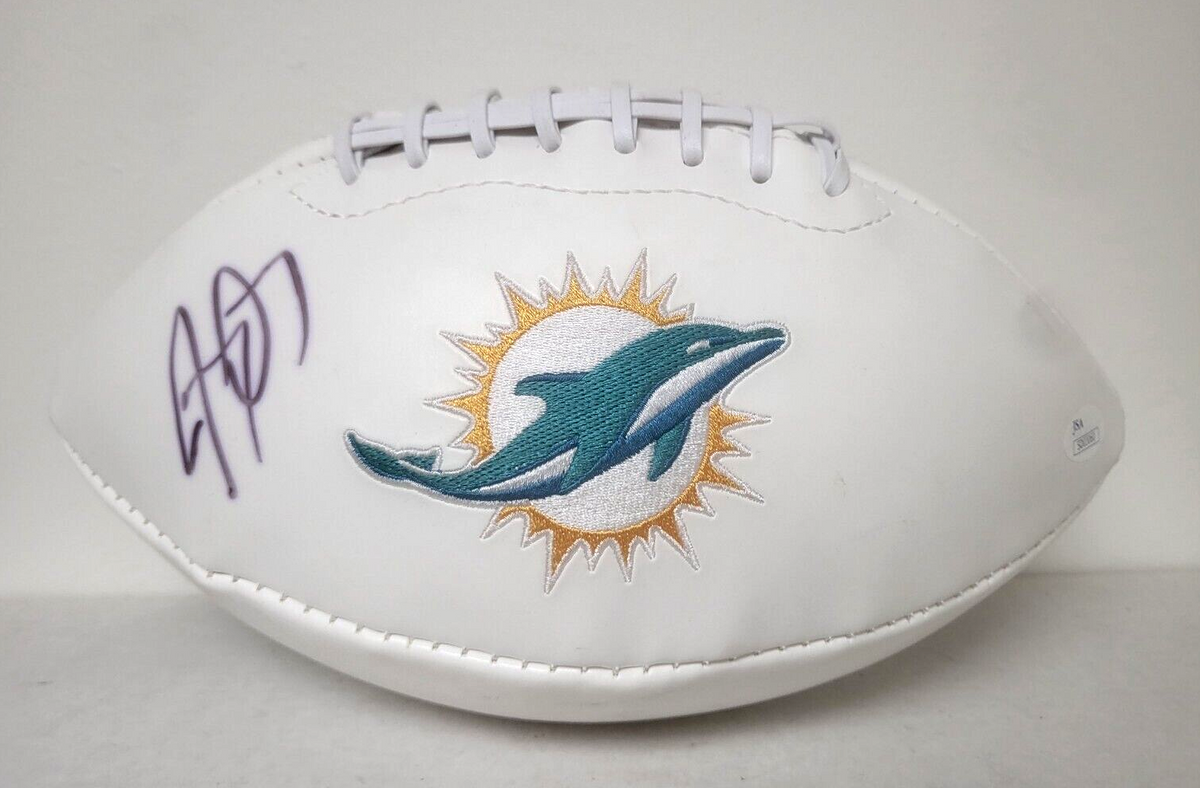 JAY AJAYI MIAMI DOLPHINS SIGNED AUTOGRAPHED WHITE PANEL FOOTBALL JSA