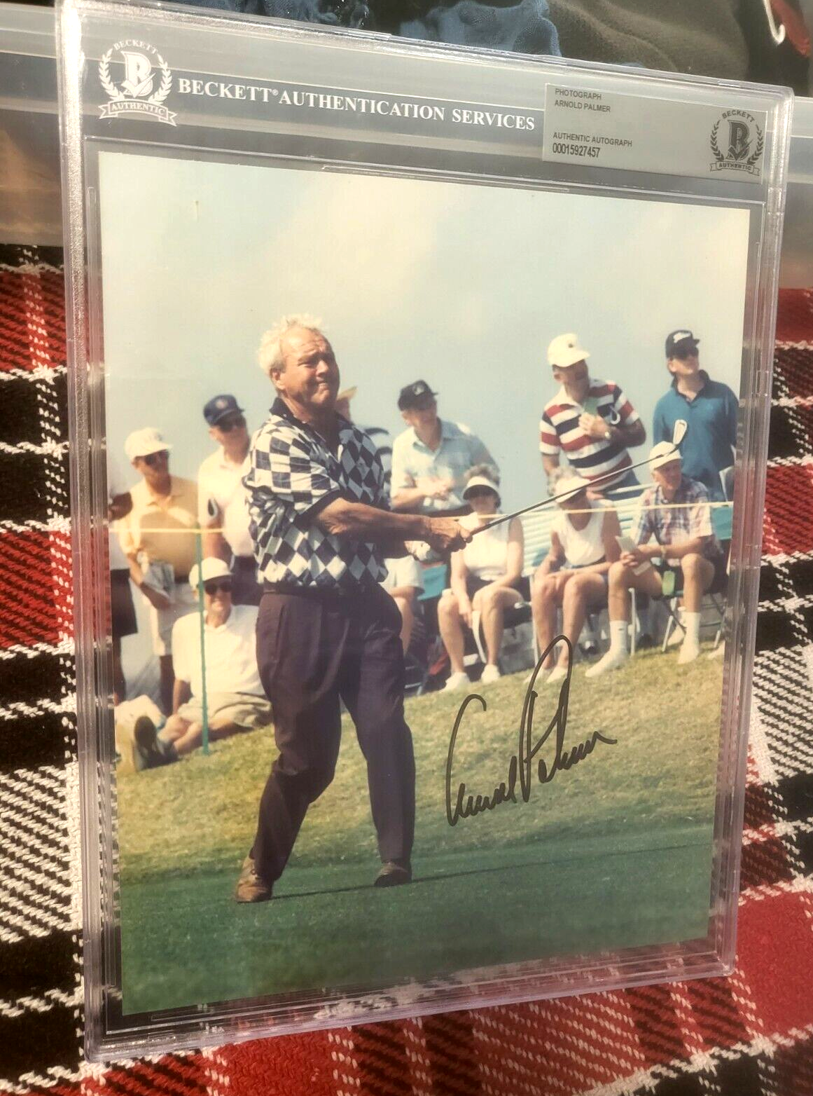 ARNOLD PALMER PGA GOLF LEGEND SIGNED AUTOGRAPHED 8X10 PHOTO BECKETT SLABBED *
