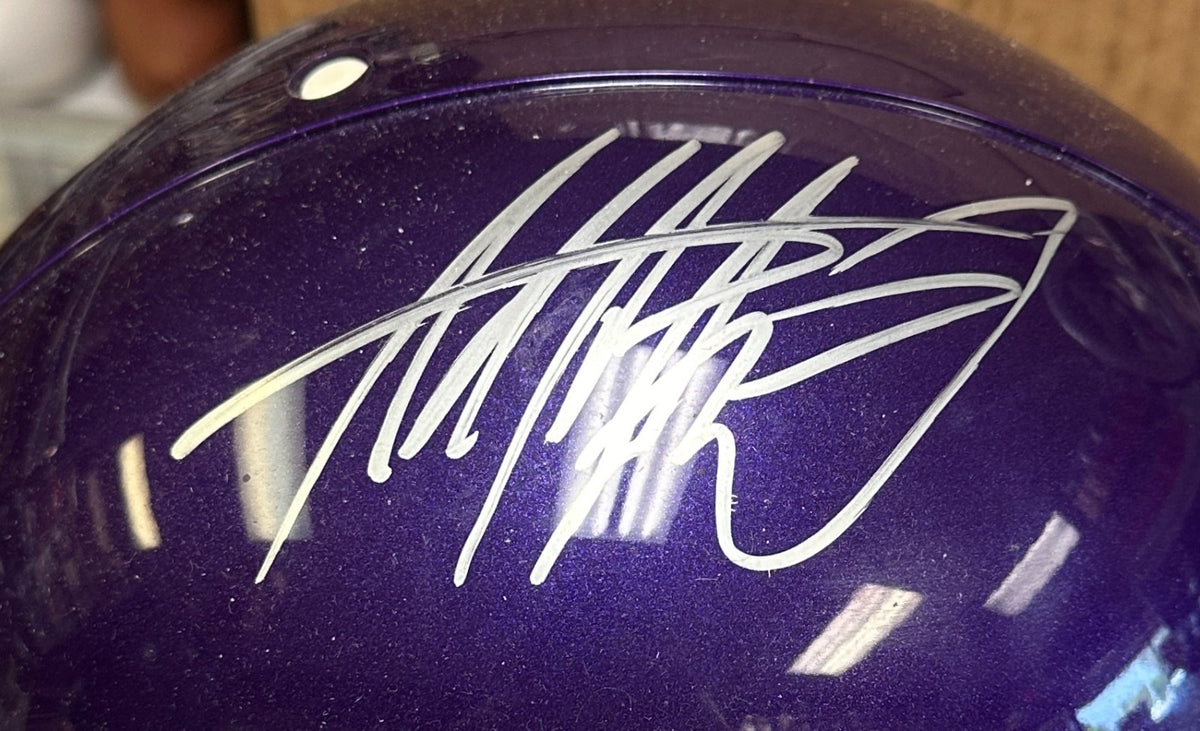 ADRIAN PETERSON VIKINGS SIGNED AUTO FULL SIZE AUTHENTIC  HELMET AD28 COA