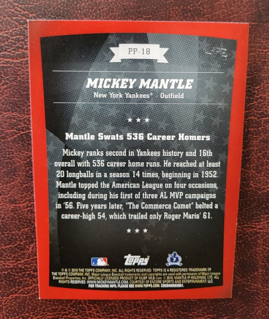 2014 TOPPS PEAK PERFORMANCE MICKEY MANTLE NY YANKEES CARD PP-18
