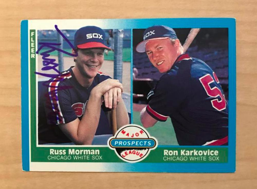 RUSS MORMAN CHICAGO WHITE SOX SIGNED AUTOGRAPHED 1987 FLEER PROSPECTS CARD #645 
