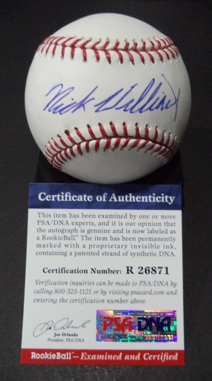 NICK WILLIAMS PHILLIES SIGNED ROMLB BASEBALL PSA/DNA COA "ROOKIE GRAPH" #R26871