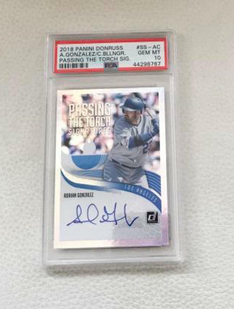 PSA 10  GEM MT  2018  PANINI DONRUSS CODY BELLINGER/ADRIAN GONZALEZ 