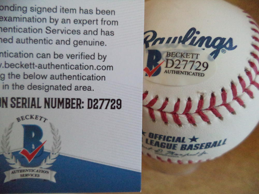 BRAD PEACOCK HOUSTON ASTROS SIGNED AUTOGRAPHED M.L BASEBALL BECKETT D27729