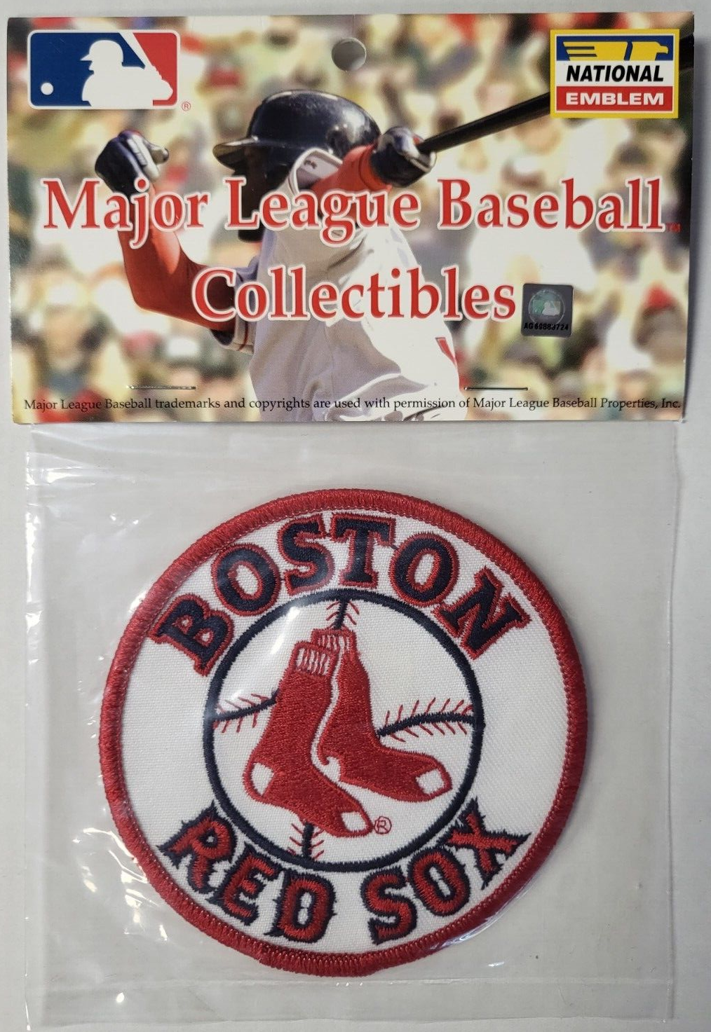 MLB MAJOR LEAGUE BASEBALL COLLECTIBLES BOSTON RED SOX EMBROIDERED EMBLEM PATCH