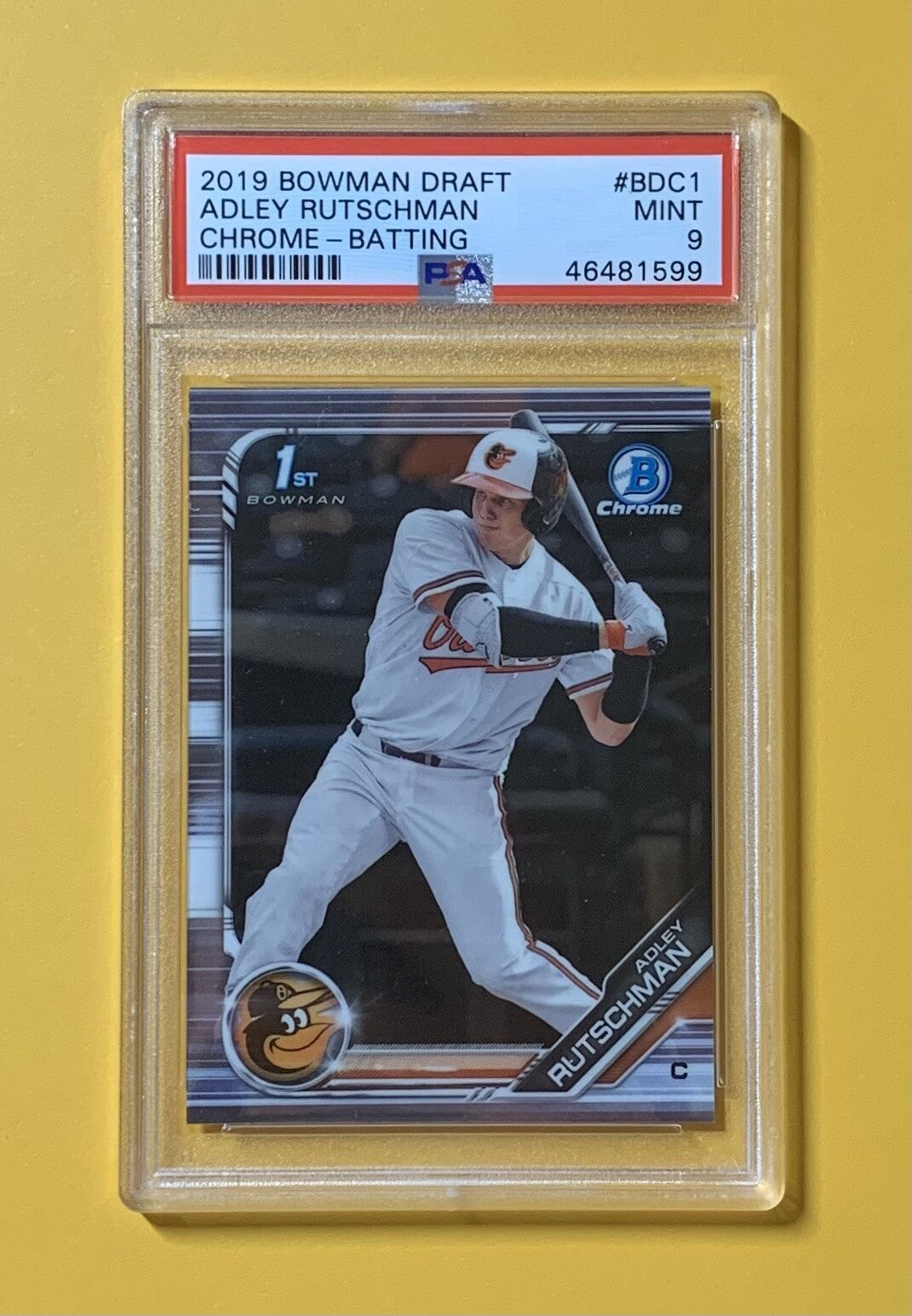 2019 BOWMAN DRAFT ADLEY RUTSCHMAN 1ST BOWMAN #BDC1 MINT PSA 9 ORIOLES