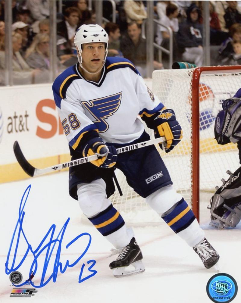 DAN HINOTE ST. LOUIS BLUES SIGNED AUTOGRAPHED 8X10 PHOTO W/COA