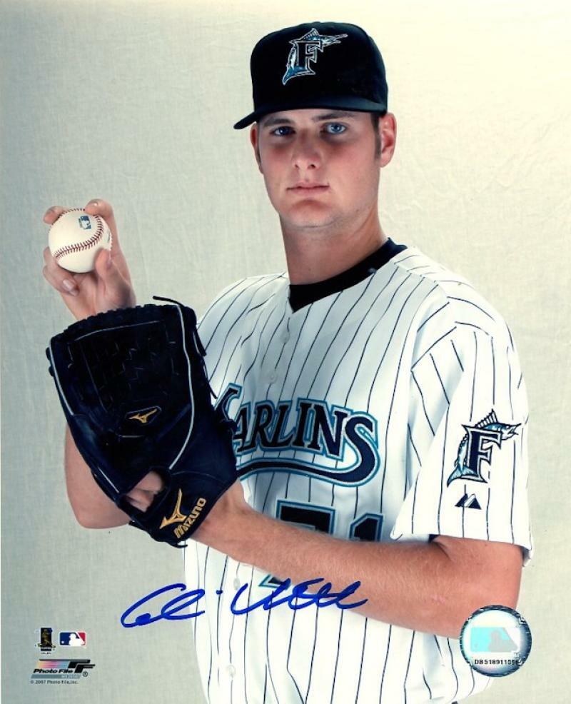 CHRIS VOLSTAD FLORIDA MARLINS POSED SIGNED AUTOGRAPHED 8X10 PHOTO W/COA