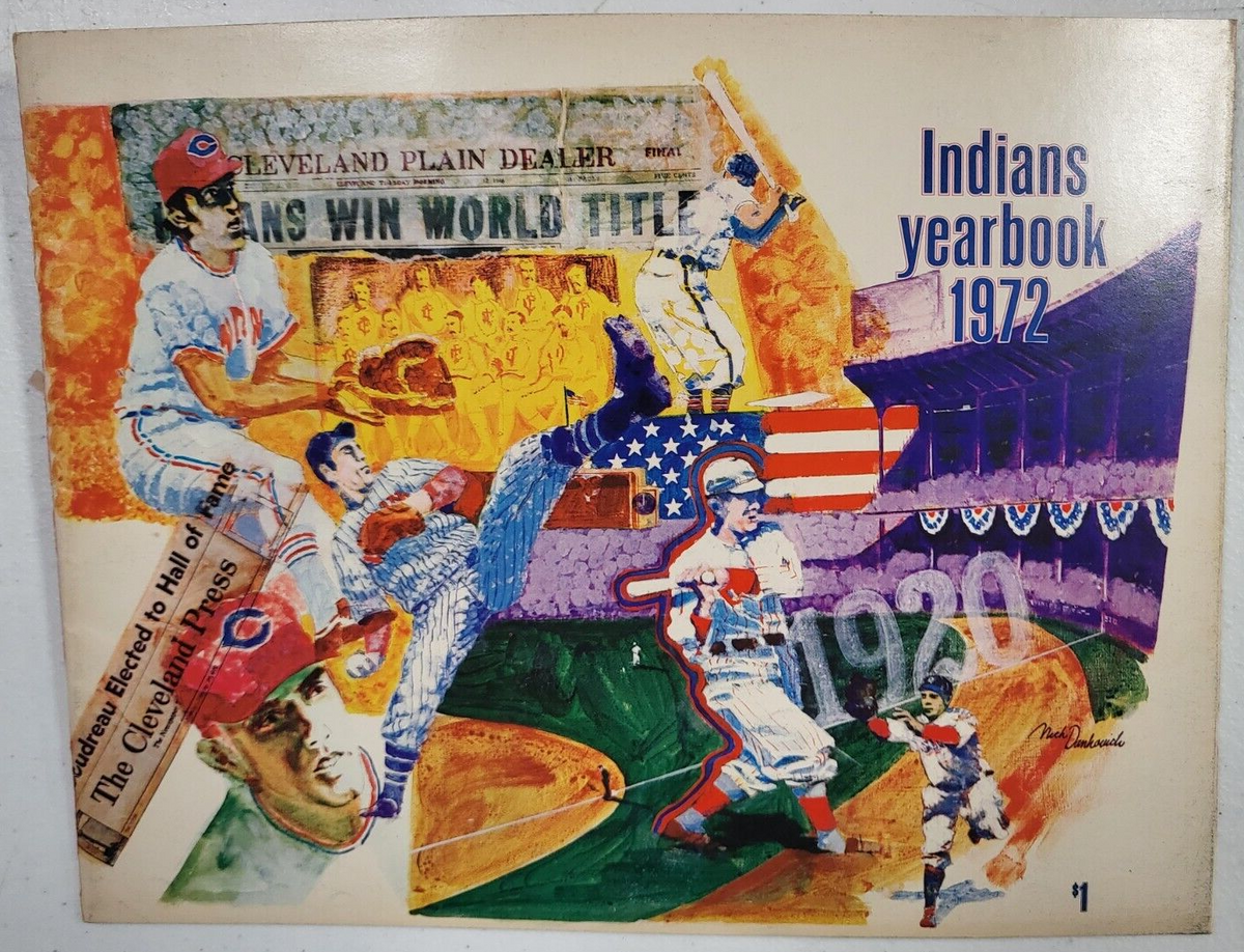 VINTAGE MLB BASEBALL CLEVELAND INDIANS 1972 YEARBOOK PROGRAM RARE