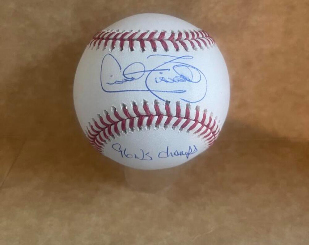 CECIL FIELDER YANKEES 96 WS CHAMPS SIGNED AUTO M.L. BASEBALL BAS AUTHENTICATED