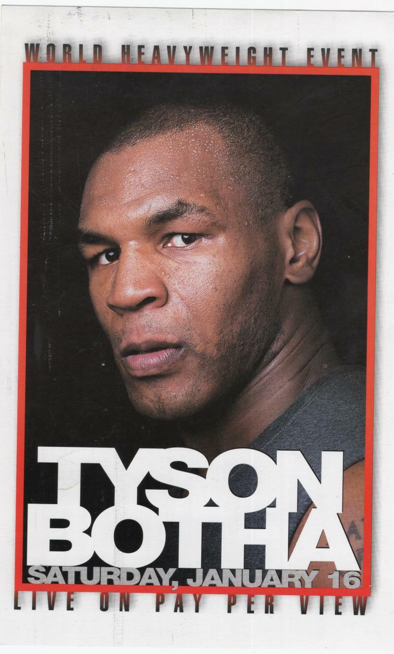 MIKE TYSON BOTHA  4X6 FAMOUS SPORTING FACES  6X9 PAY PER VIEW ADVERTISEMENT