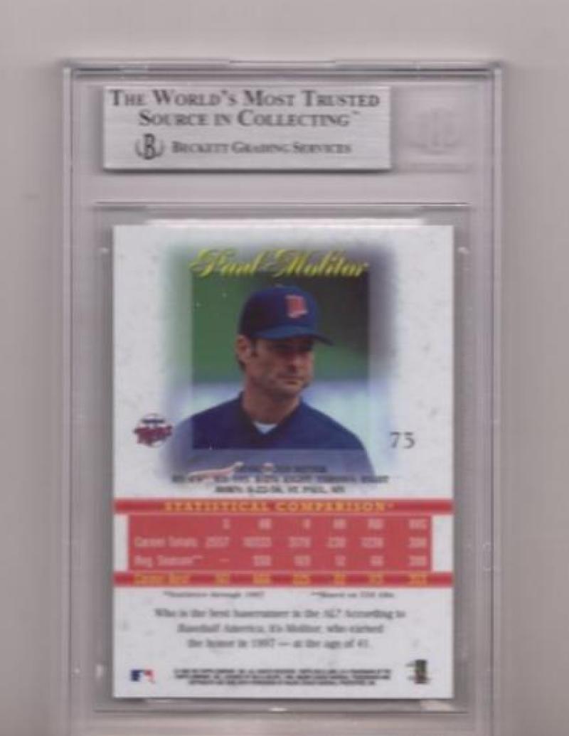1996 TOPPS GOLD LABEL CLASS 1 PAUL MOLITOR SIGNED CARD BECKETT AUTHENTIC AUTO