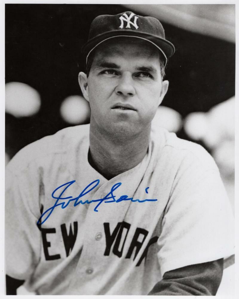 JOHNNY SAIN NEW YORK YANKEES  SIGNED AUTOGRAPHED 8X10  PHOTO W/ COA