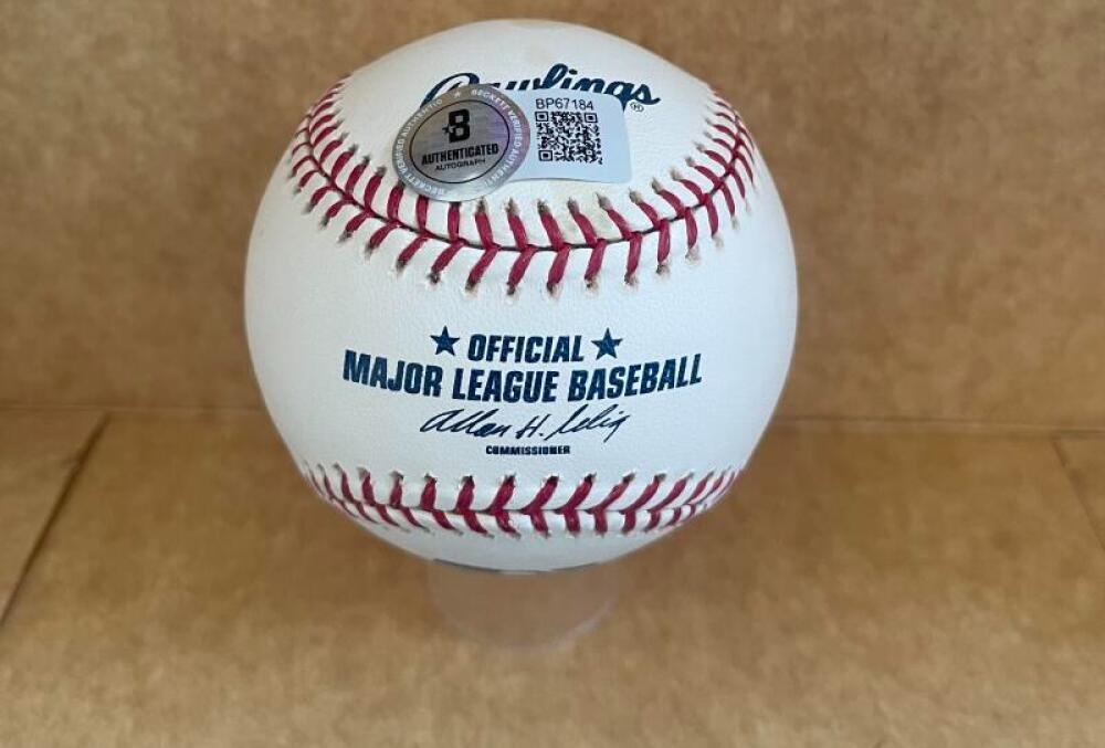 MIKE BACSIK NATS 8-7-07 756  SIGNED AUTOGRAPHED M.L. BASEBALL BECKETT AUTH