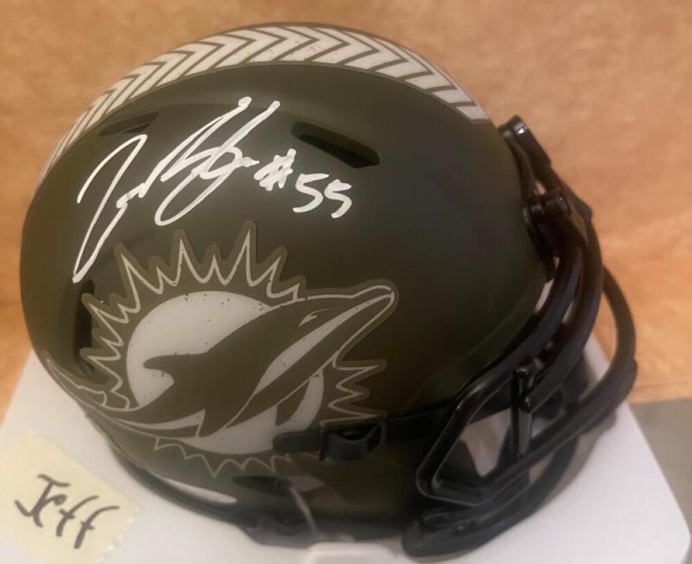 JEROME BAKER DOLPHINS SALUTE TO SERVICE SIGNED MINI HELMET JSA WA498452