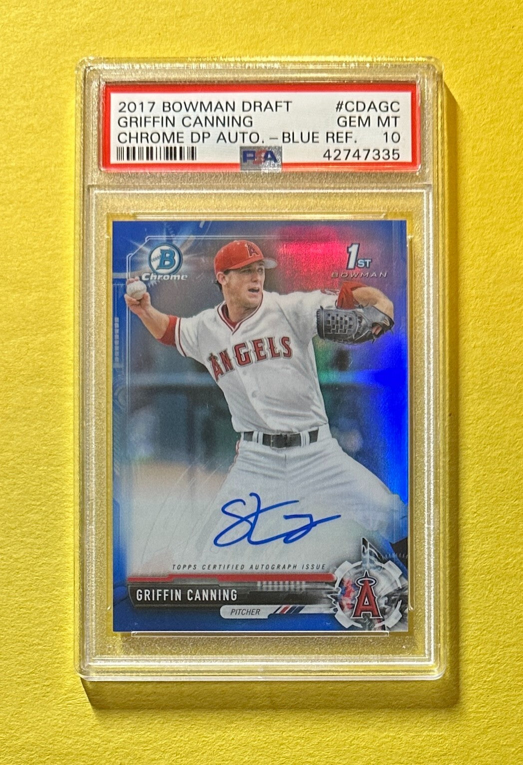 2017 BOWMAN DRAFT GRIFFIN CANNING BLUE AUTO /150 #CDAGC PSA GEM MT 10 ANGELS
