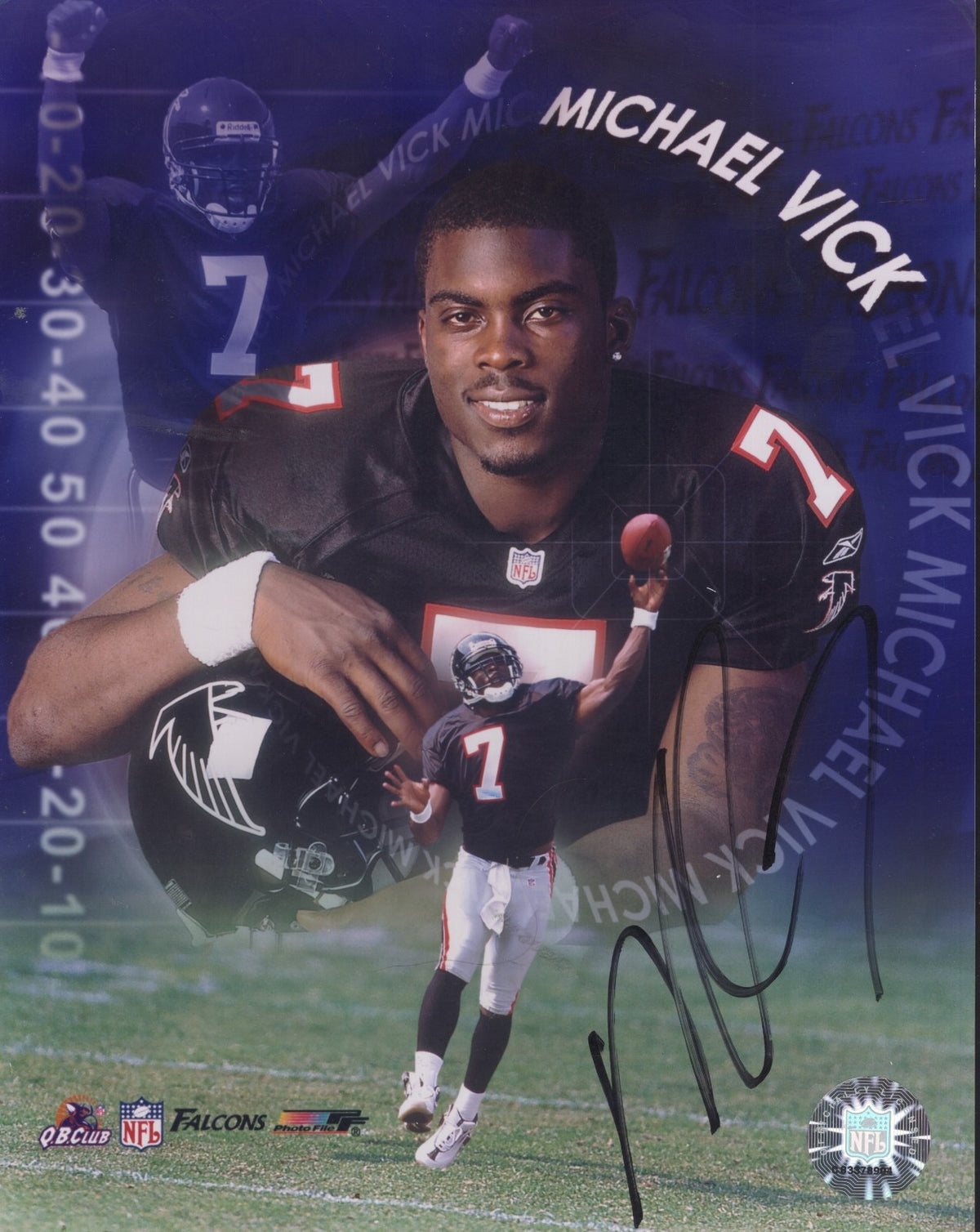 MICHAEL VICK ATLANTA FALCONS  SIGNED AUTOGRAPHED 8X10 PHOTO W/ COA