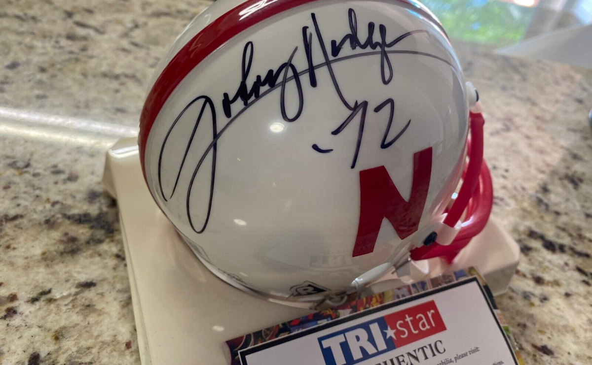 JOHNNY RODGERS NEBRASKA SIGNED AUTOGRAPHED MINI HELMET BECKETT