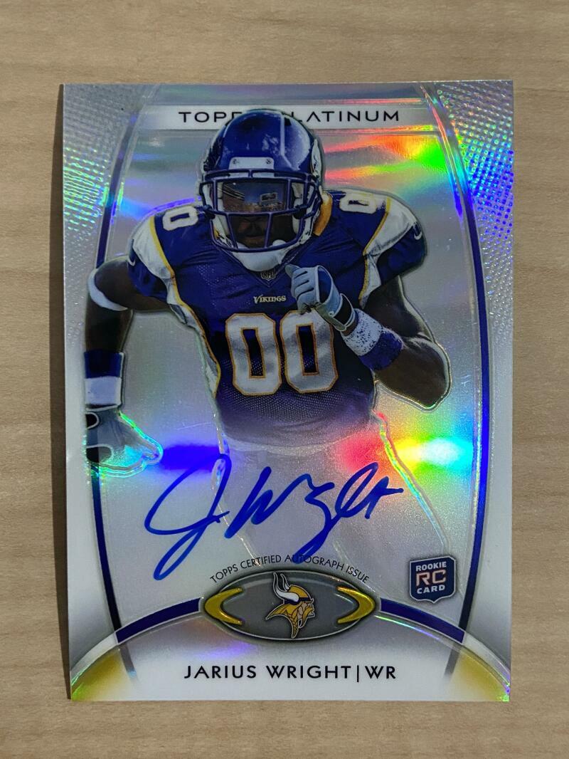 JARIUS WRIGHT MINNESOTA VIKINGS SIGNED AUTOGRAPHED 2012 TOPPS PLATINUM CARD #135