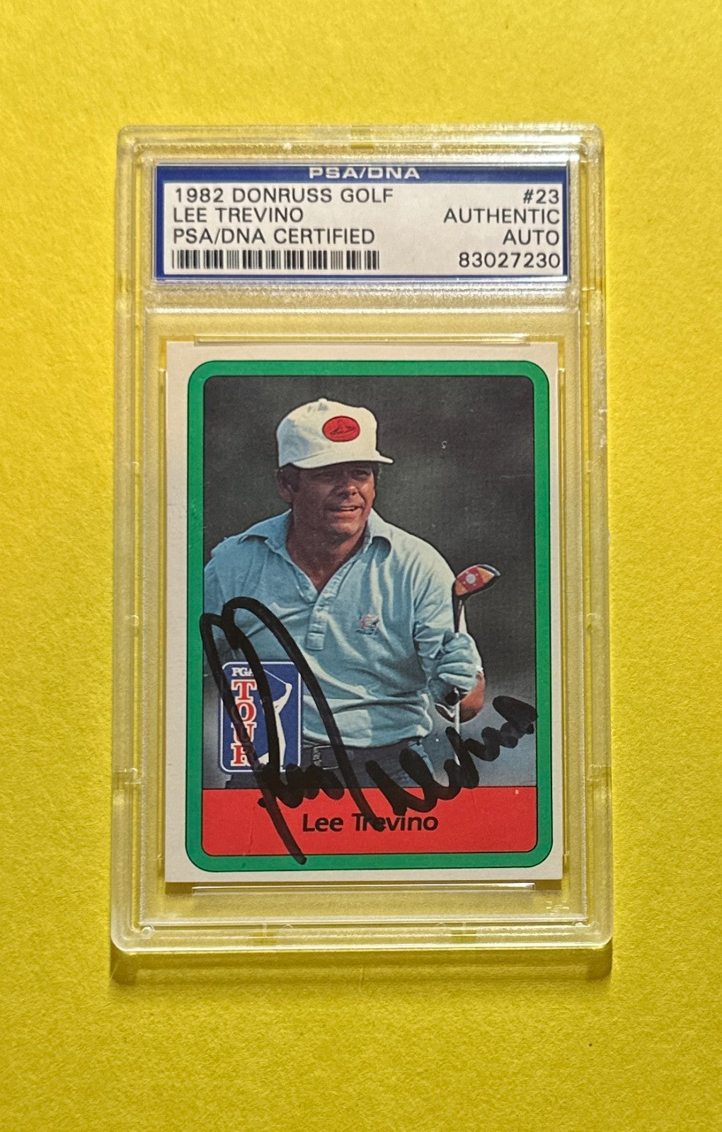 1982 DONRUSS GOLF LEE TREVINO PSA/DNA AUTHENTIC SIGNED AUTO CARD #23