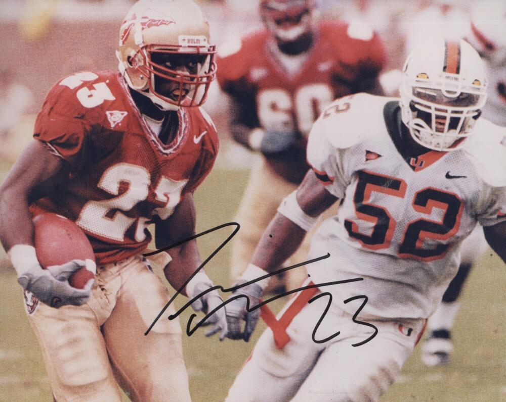 TRAVIS MINOR SEMINOLES SIGNED AUTOGRAPHED 8X10 PHOTO W/ COA