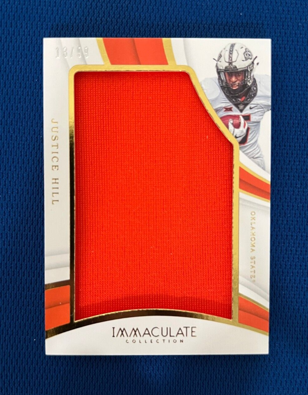 2019 IMMACULATE JUSTICE HILL OSU JUMBO JERSEY CARD /99 #21