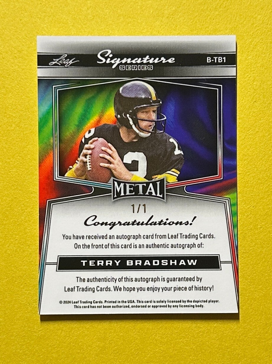 2024 LEAF METAL TERRY BRADSHAW AUTOGRAPH 1/1 #B-TB1