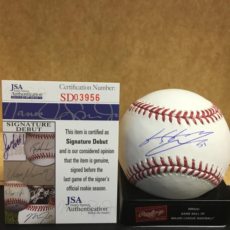 BYUNG- HO PARK MINNESOTA TWINS SIGNATURE DEBUT M.L. SIGNED BASEBALL JSA SD03956