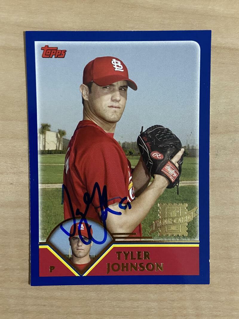 TYLER JOHNSON ST LOUIS CARDINALS SIGNED AUTOGRAPHED 2003 TOPPS CARD #T238 W/COA