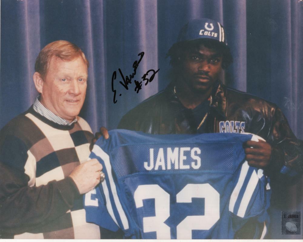 EDGERRIN JAMES COLTS DRAFT DAY W/ PHOTO L/E 65/99 SIGNED 8X10 HOLOGRAM