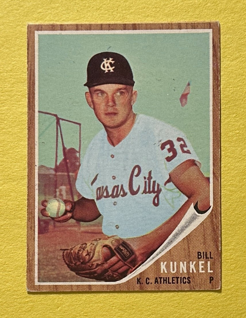 1962 TOPPS BILL KUNKEL VARIATION #147 ATHLETICS