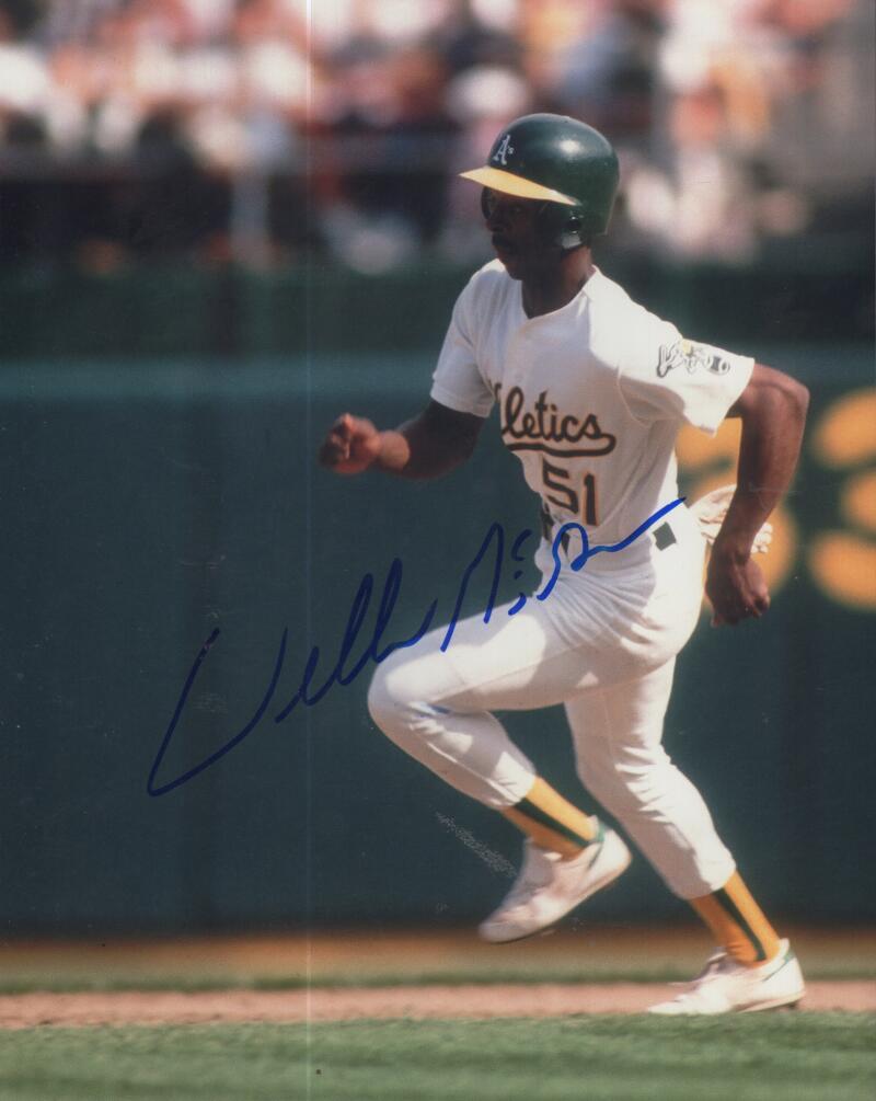 WILLIE MCGEE A'S  SIGNED AUTOGRAPHED 8X10 PHOTO W/ COA