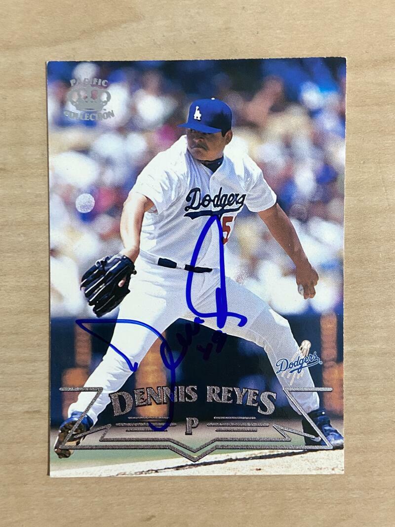 DENNIS REYES LOS ANGELES DODGERS SIGNED AUTOGRAPHED 1998 PACIFIC CARD #340 W/COA