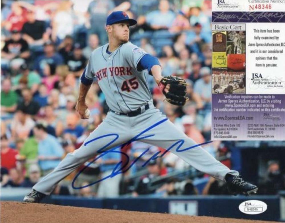 ZACK WHEELER NEW YORK METS SIGNED AUTOGRAPHED 8X10 PHOTO JSA N48346