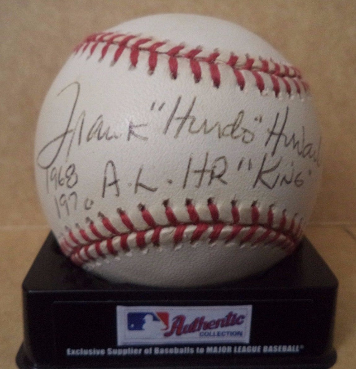 FRANK "HONDO" HOWARD 1968 70 A.L. HR KING SIGNED AUTOGRAPHED A.L. BASEBALLW/COA
